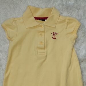 IZOD YELLOW 100% COTTON POLO STYLE ROMPER, SIZE 12 MONTHS